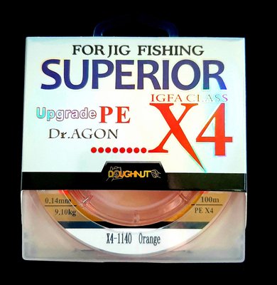 Шнур рибальський Dr. Agon Superior Orange PE X4 100 метрів 0.08 мм 5.5 кг 91710050 фото