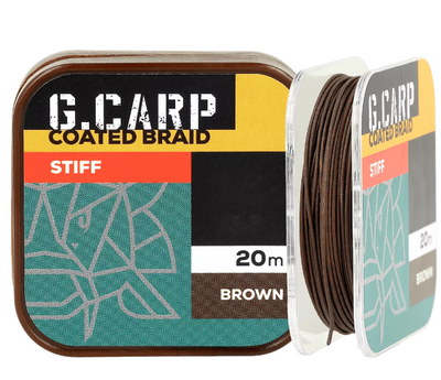 Поводочний матеріал в оплетенні GC G.Carp Coated Braid Stiff 20м 25lb Brown 4165236 фото