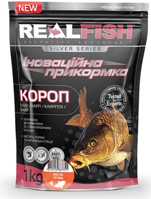 Прикормка рыболовная Real Fish 900 гр Карп Кислая груша 10 фото