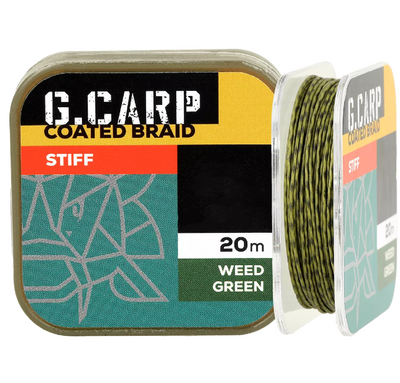 Повідковий матеріал в оплетенні GC G.Carp Coated Braid Stiff 20м 15lb Weed Green 4165240 фото