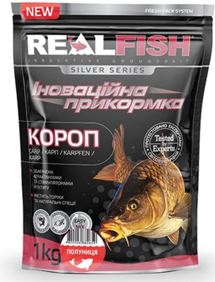 Прикормка рыболовная Real Fish 900 гр Карп Клубника 12 фото