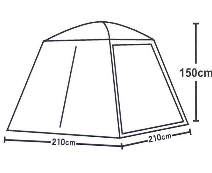 Палатка - Шатер четырехместная 210*210x150 см LANYU LY 1906 москитная сетка 1906 фото