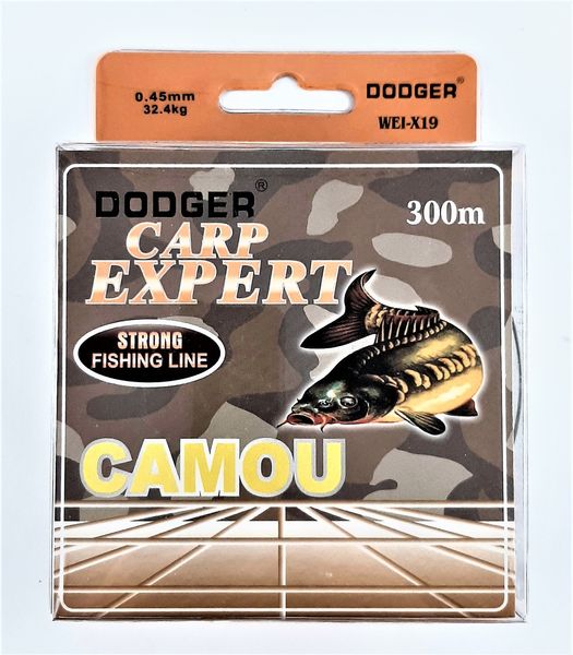 Карповая леска Carp Expert Dodger 300 метров черно-зеленая 0.30 mm 13.2 kg CarED-3 фото