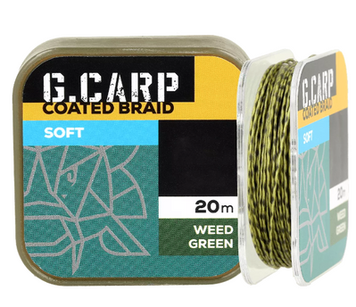 Поводковий матеріал в оплетці GC G.Carp Coated Braid Soft 20м 15lb Weed Green 4165230 фото