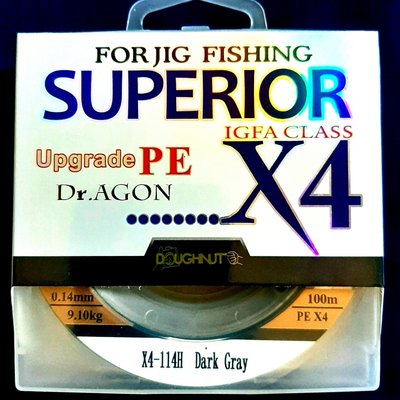Шнур рыболовный Dr. Agon Superior Dark Gray PE X4 100 метров 0.08 мм 5.5 кг 91910035 фото
