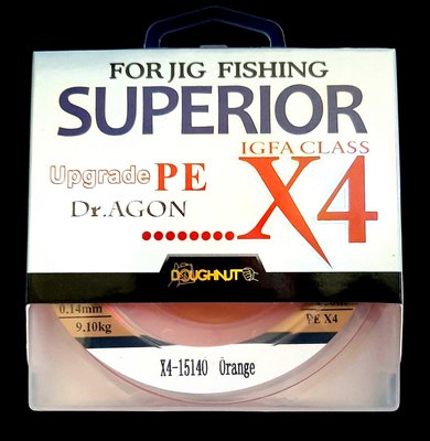 Шнур рыболовный Dr. Agon Superior Orange PE X4 150 метров 0.06 мм 2,7 кг 917150030 фото