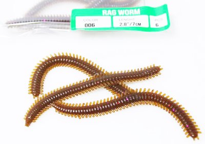 Силіконова приманка EOS Rag Worm (Волосастий черв'як) 2,8 дюйма 7 см 168287 фото