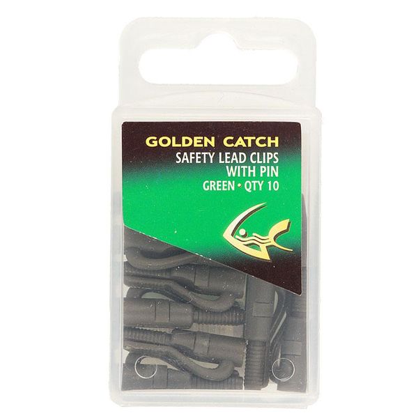 Набор безопасная клипса Golden catch Safety Lead Clips With Pin 10 штук коричневый 1665503 фото