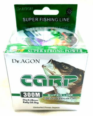 Коропова волосінь Dr.Agon Carp 300 метрів чорно-зелена 0.25 мм 9.02 кг dr3b фото