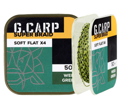 Повідцевий матеріал GC G.Carp Super Braid Soft Flat X4 50м 15lb Weed Green  4165210 фото