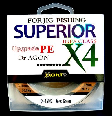 Шнур рыболовный Dr. Agon Superior Moss Green PE X4 150 метров 0.06 мм 2.7 кг 920150035 фото