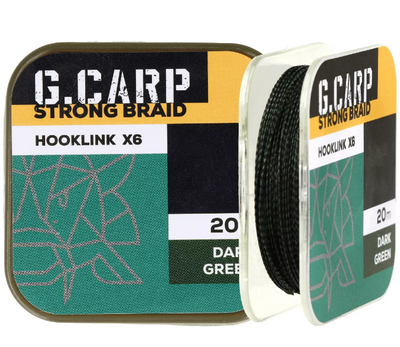 Повідковий матеріал G.Carp Strong Braid Hooklink X6 20м 15lb Dark Green 4165205 фото